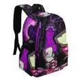 thumbnail image 2 of Invader Zim Gir Cartoon Adjustable Laptop Backpack Daypack Satchel Bookbag Half Printed Rucksack Travel Bag, 2 of 8