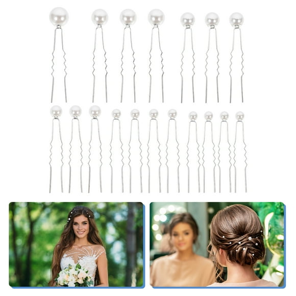 Tineasur 18Pcs Bridal Hair Pins Hair Stick Elegant Hair Styling for Brides Silver