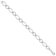 thumbnail image 2 of Sterling Silver Bracelet Chain Styles Link, Other Women's mm 7.5 in Polished Textured Fancy Circle and Oval Link, 2 of 5