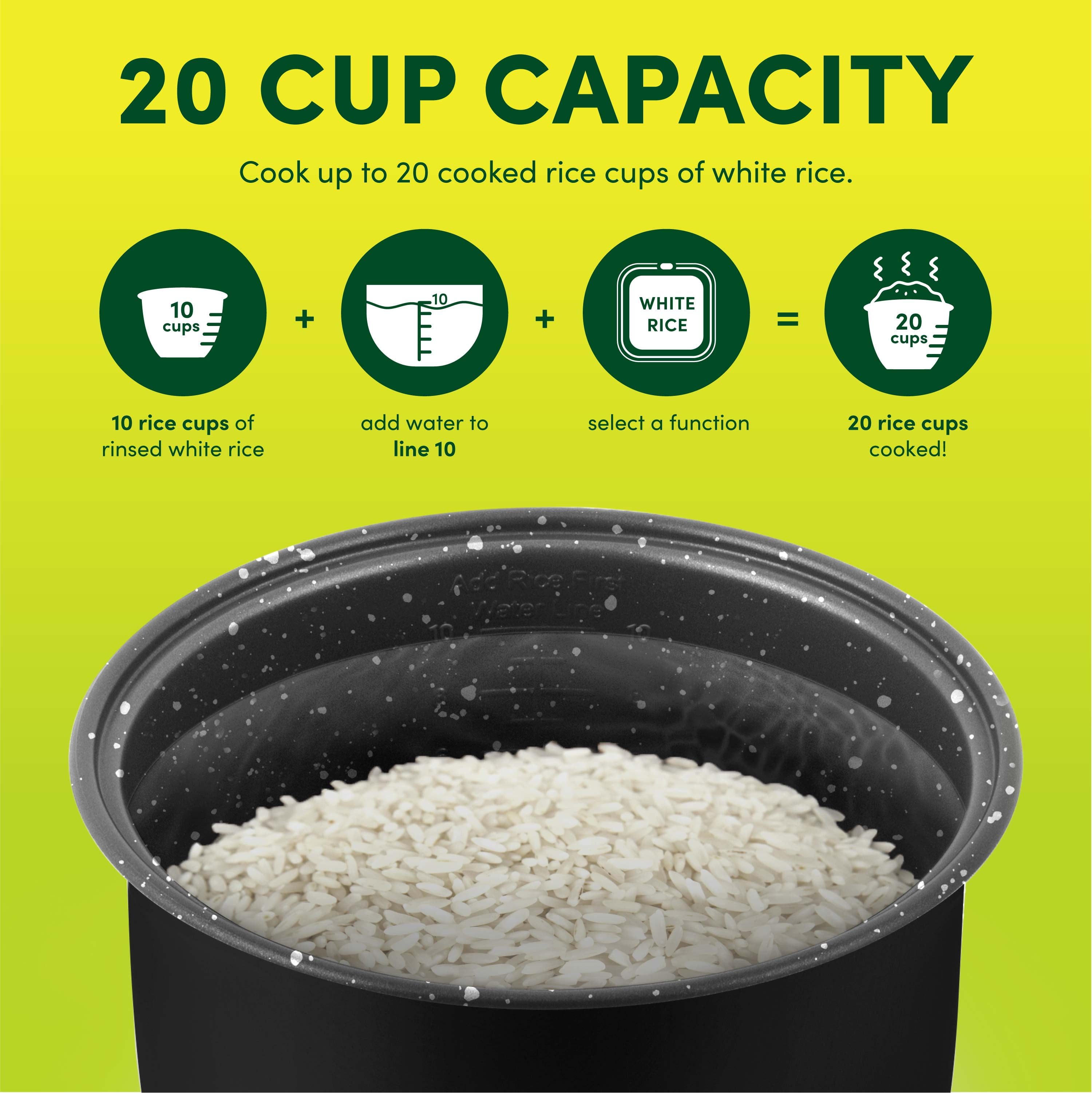 AROMA® 20-Cup Digital Rice Cooker & Food Steamer with Bonded Granite® Nonstick Ceramic