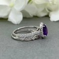 thumbnail image 5 of HeartsAndYou 1.6ct Natural Amethyst Halo Bridal Set Engagement Ring 100% 14k SOLID White Gold, 5 of 9