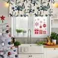 thumbnail image 5 of Blueberry Spring Leaves Curtain Valances for Windows, Kitchen Valance Window Treatments Panel 2 Pack, Beige Botanical Branches Rod Pocket Short Curtains for Bathroom Bedroom 60 x 18 Inch, 5 of 8