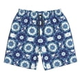 thumbnail image 3 of Uemuo Vintage Blue Pattern Men's Swim Trunks Hawaiian Beach Bathing Suit Swimsuits Beach Quick-Dry Shorts with Pockets-3X-Large, 3 of 9