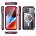 thumbnail image 3 of JiaheCover iPhone 15 Plus Case,IP68 Waterproof Shockproof Built-in Screen Portector Full Body Magnetic Mag Safe Case Hybrid PC Transparent Back Cover for iPhone 15 Plus, Red, 3 of 6