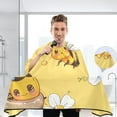 thumbnail image 3 of JSTEL Cute Bee Flower Waterproof Barber Cape for Men Women Beard Shaving Bib Apron Professional Hair Cutting Cloth, 65 x 55 inch, 3 of 6