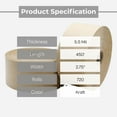 thumbnail image 3 of SSBM Gummed Tape 2.75" x 150 Yards Strong Adhesive Kraft, Carton Sealing for Shipping, 5.5 Mil, 720 Rolls, 3 of 8