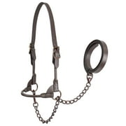 Derby Originals Bronze Beauty Premium Round Rolled Leather Cattle Show Halter with Matching Chain Lead