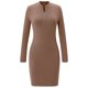 thumbnail image 5 of Vestido De Señora, Cierre De Cremallera, Vestido De Otoño Delgado, Manga Larga, Cuello En V Para Mujer Para Vacaciones, 5 of 6