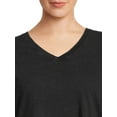 thumbnail image 4 of Terra & Sky Women's Plus Size Mixed Media V-Neck Eyelet Top, 4 of 5