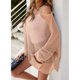 thumbnail image 2 of Mujeres Crochet Hollow Out Cover Up Beach Bikini traje de baño Blusa de malla de manga larga para viajes de vacaciones al aire libre, 2 of 5