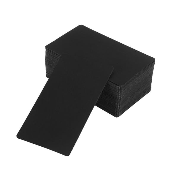 SEWOART 100Pcs Vintage Style Kraft Blank Message Cards Black for Writing Use