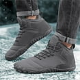 thumbnail image 4 of YOURDIARY Mens Barefoot Snow Boots Winter Warm Shoes Faux Fur Lined Wide Toe Box Zero Drop Ankle Sneakers, 4 of 8