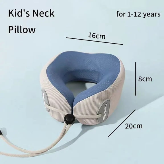 Kid's U-Shaped Memory Foam Neck Pillow for Naps Travel Slow Rebound 360 ° Support Neck Pillow with Removable Cover for Children