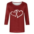 thumbnail image 4 of KIHOUT Women's Romantic Intertwined Heart 3/4 Sleeve Top - Black, Perfect for Valentine’s Dates & Daily Outfits (S-5XL), 4 of 5