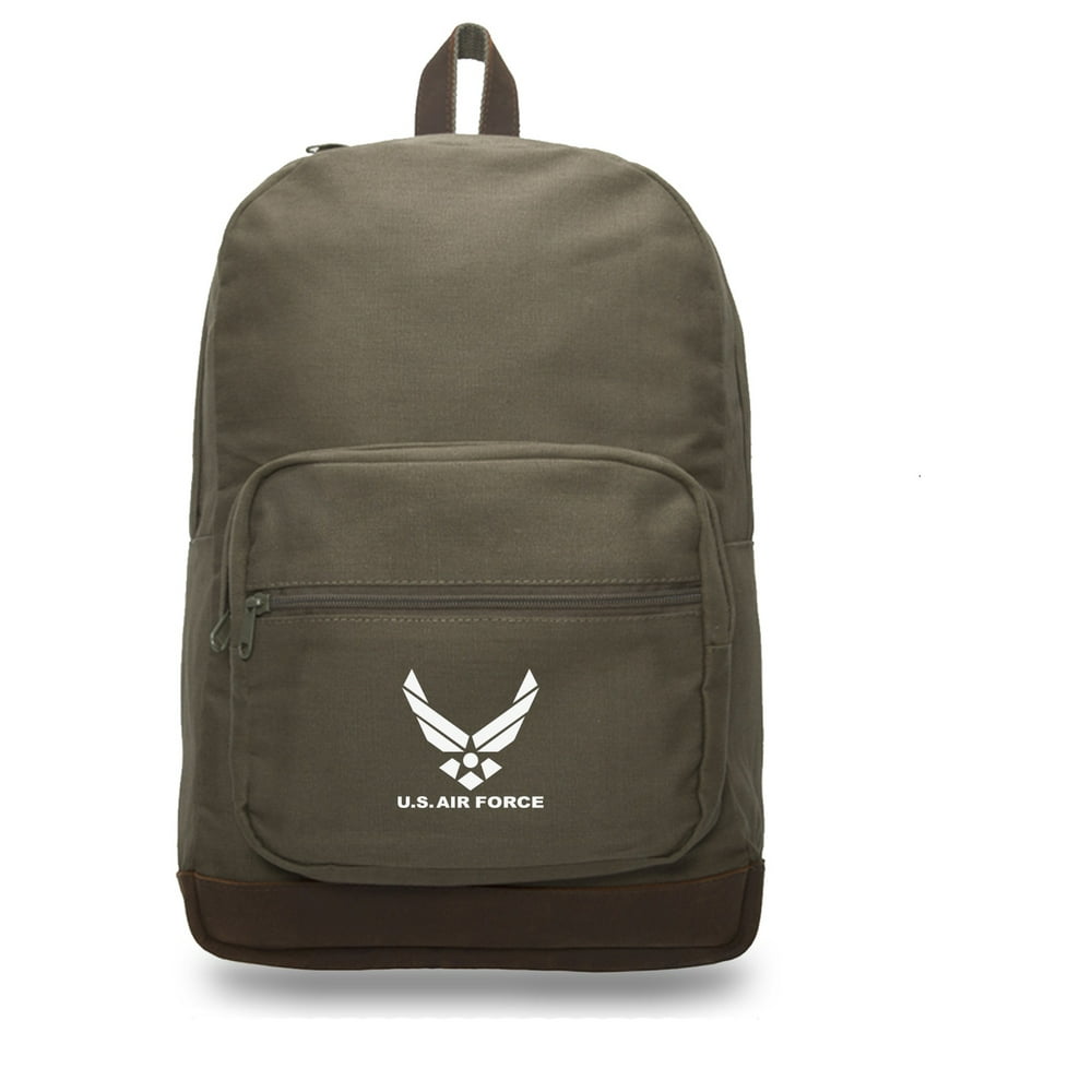 Army Force Gear US Air Force Canvas Teardrop Backpack with Leather