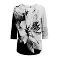 thumbnail image 6 of Texiao 3/4 Length Sleeve Women's Tops V Neck Casual Tunic Tops Basic Shirts Loose Fit Blouse, 6 of 7