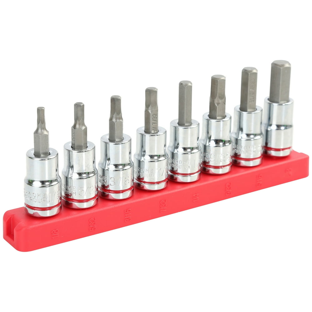 Hyper Tough 9Piece 3/8Inch Drive SAE Hex Socket Bit Set
