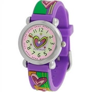 Brinley Co. Girls' Heart Watch, Silicone Strap