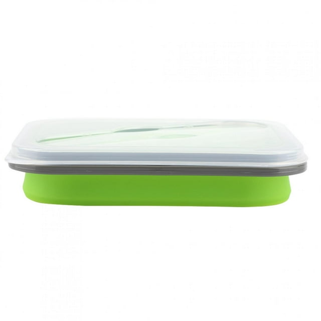 Silicone Lunch Box, 600ml Silicone Collapsible Portable Lunch Box Bowl Folding Food Storage Container