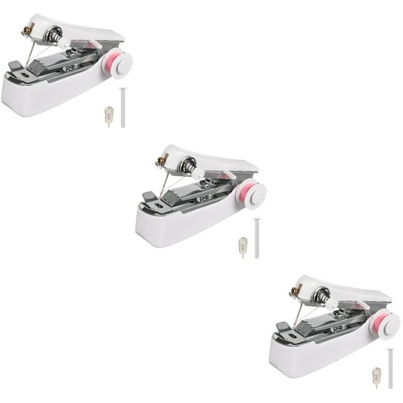 OUNONA 3pcs Handheld Sewing Machine Portable Mini Sewing Machine Diy Fabric Clothes Sewing Machine