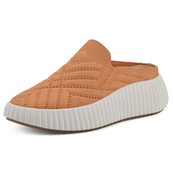 WHITE MOUNTAIN Women's Shoes Dystant Platform Sneaker, Apricot/Fabric, 10 M