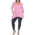 thumbnail image 2 of White Mark Fashion Casual Leopard Print Cold Shoulder Top, Women's Plus, 2 of 5