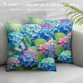 thumbnail image 3 of Vintage Shabby Chic French Floral Butterfly Hydrangea Throw Pillow Covers Soft Velvet Pillowcase for Bedroom Aesthetic Cushion Cover Living Room for Sofa Couch Bed Car Dormitory Home Decor, 3 of 5