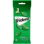 Trident Sugar Free Gum, Spearmint, 3 Packs of 14 Pieces (42 Total Pieces)