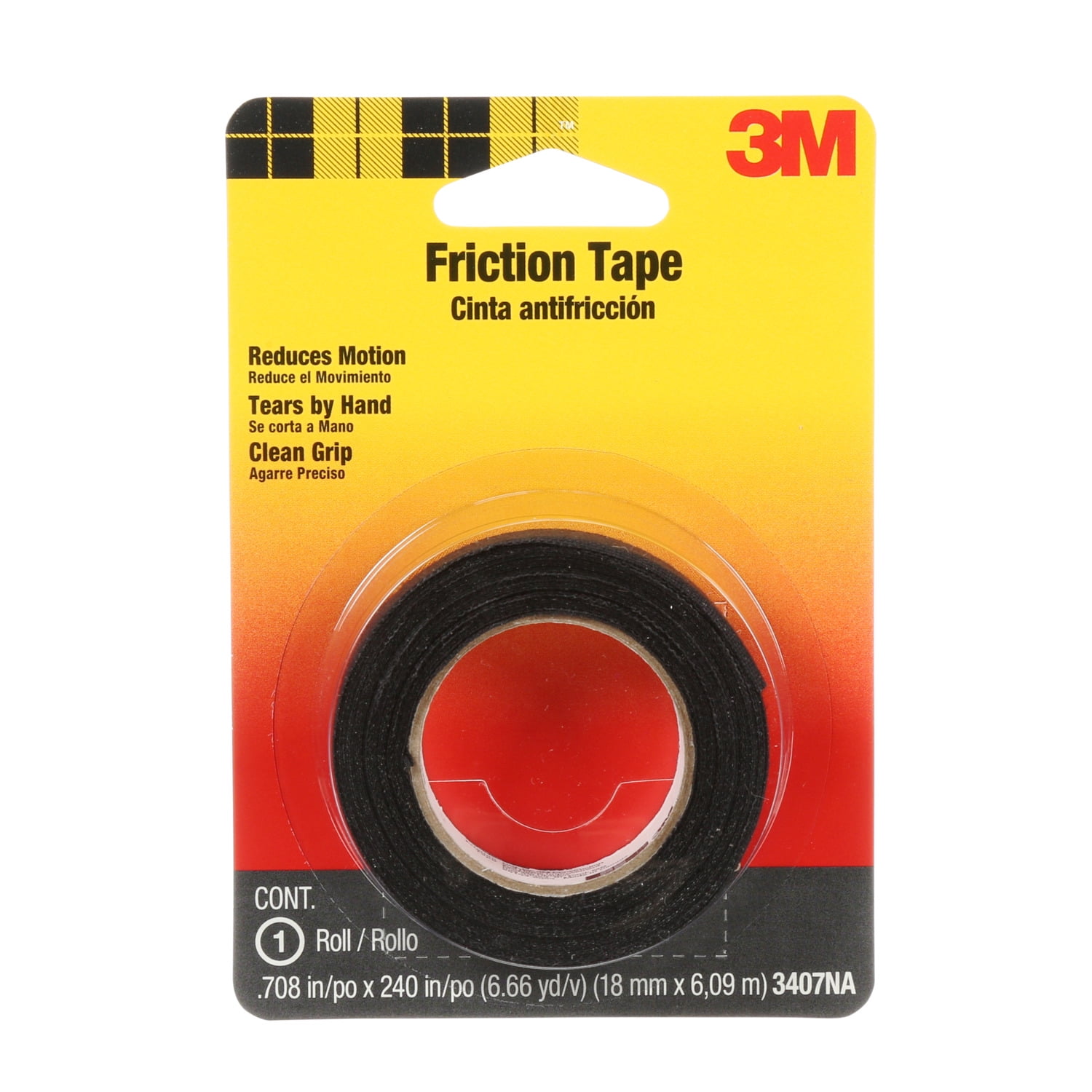 3M Friction Tape, Black, .708-Inch x 240-Inch, 3407NA1, Roll/Pack