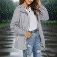 thumbnail image 2 of Samickarr Windbreaker Jacket for Women Zipper Drawstring with Pockets Rainproof Long-Sleeved Hooded Raincoat, 2 of 8