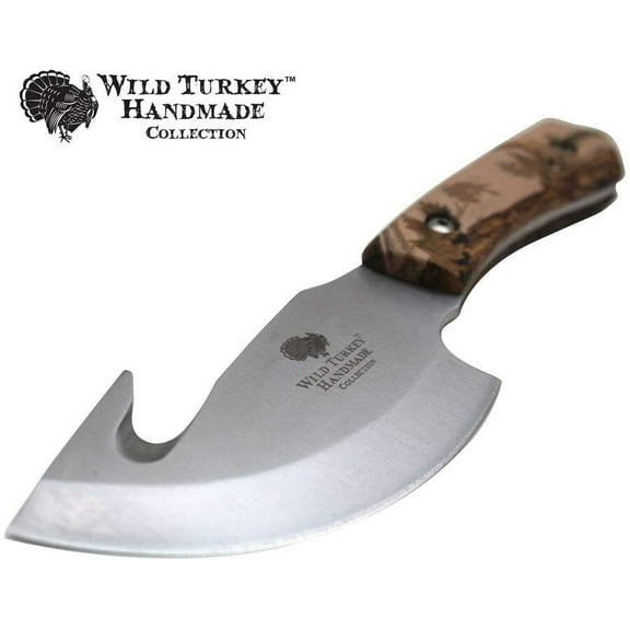 Wild Turkey Handmade Collection Fixed Blade Gut Hook Skinner Knife w/ Sheath