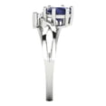 thumbnail image 3 of 0.87 ct Round Cut Simulated Blue Sapphire 3 Stone 18K White Gold Womens Engagement Ring, 3 of 5