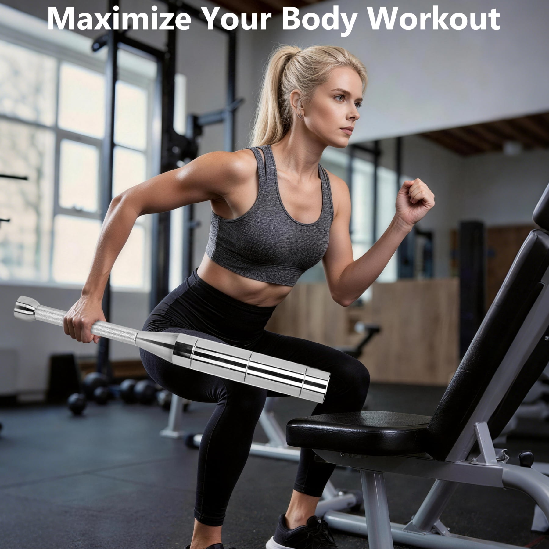 IAJXWI 22lb Adjustable Macebell Clubbell, Steel Weighted Club for Muscle Building Shoulder, Grips & Forearms Workout