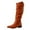Coffee1, variant on Women's Mid-Calf Boots Long Color Toe Warm Pure Autumn Round Boots Thick Straight Soled Stylish Footwear for Various Occasions