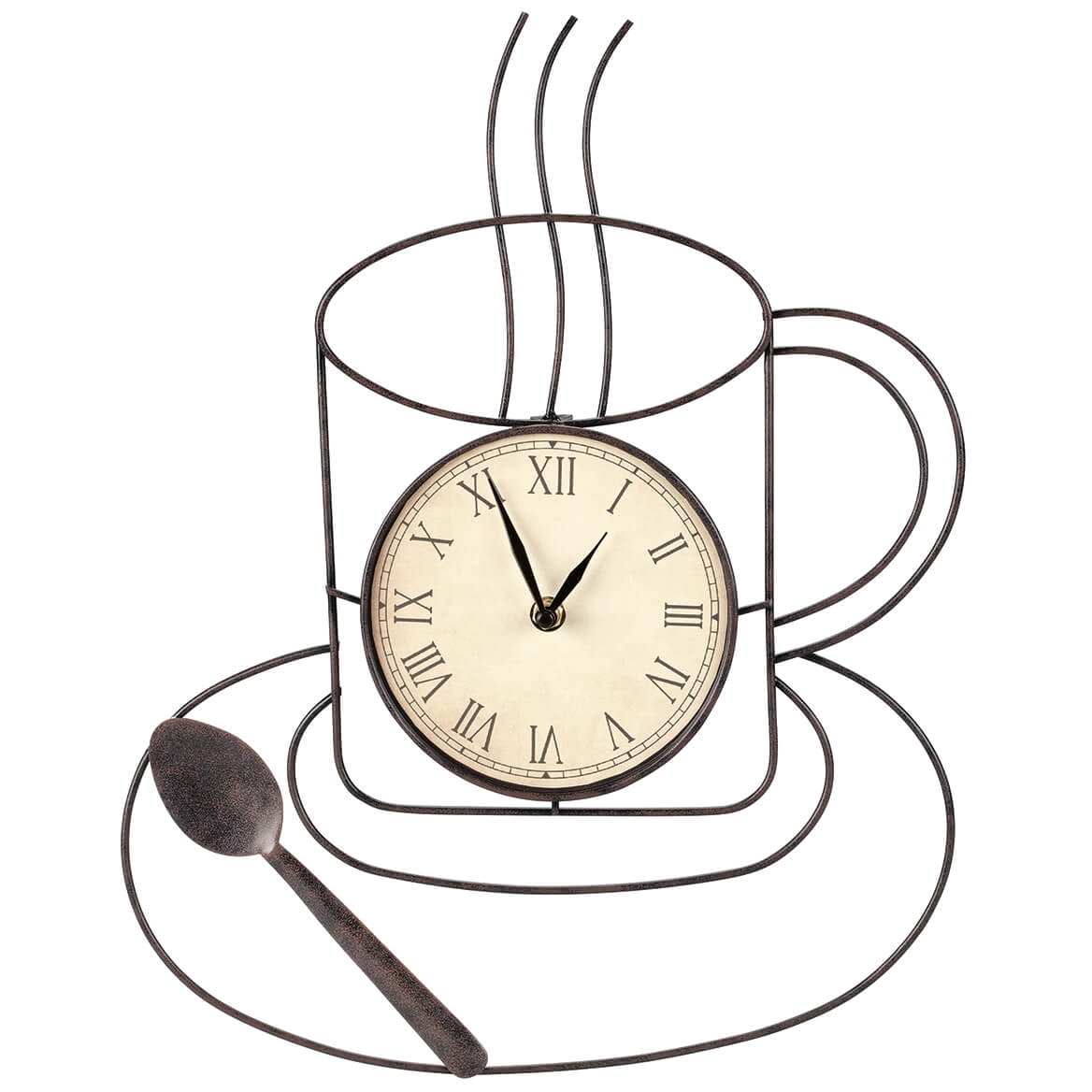 Coffee Kitchen Clock, Made of Durable Black Metal, Home Décor