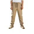 thumbnail image 1 of Childrens Solid Color Elastic Waisted Work Pants With Pockets For Adults Casual And Comfortable Pants, 1 of 9
