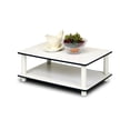thumbnail image 1 of Furinno 11172 Just Table Basse à 2 Niveaux Sans Outils, Blanc avec Tube Blanc, 1 of 5