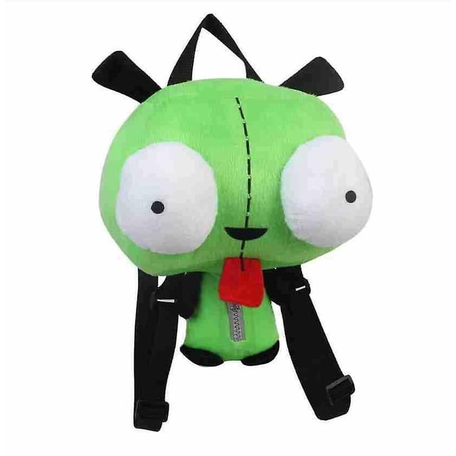 Mochila de peluche TANGJMXG robot de ojos 3D verde 14 pulgadas