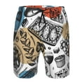 thumbnail image 4 of Kll French Food Men'S Casual Summer Beach Shorts Hawaiian Shorts With Pockets-Xx-Large, 4 of 9