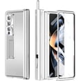 thumbnail image 2 of Compatible Metal Samsung Z Fold 4 Case with S Pen & Pen Holder,6 in 1 All-Inclusive Heavy Duty Protective Screen Protector Phone Case for Galaxy Z Fold 4 Stand Case,Fold 4 Case Pen Holder Silver, 2 of 14