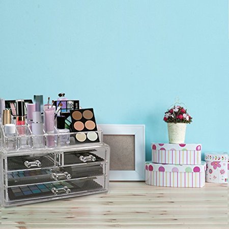 Acrylic Jewelry Cosmetic Vanity Organizer Great Box For