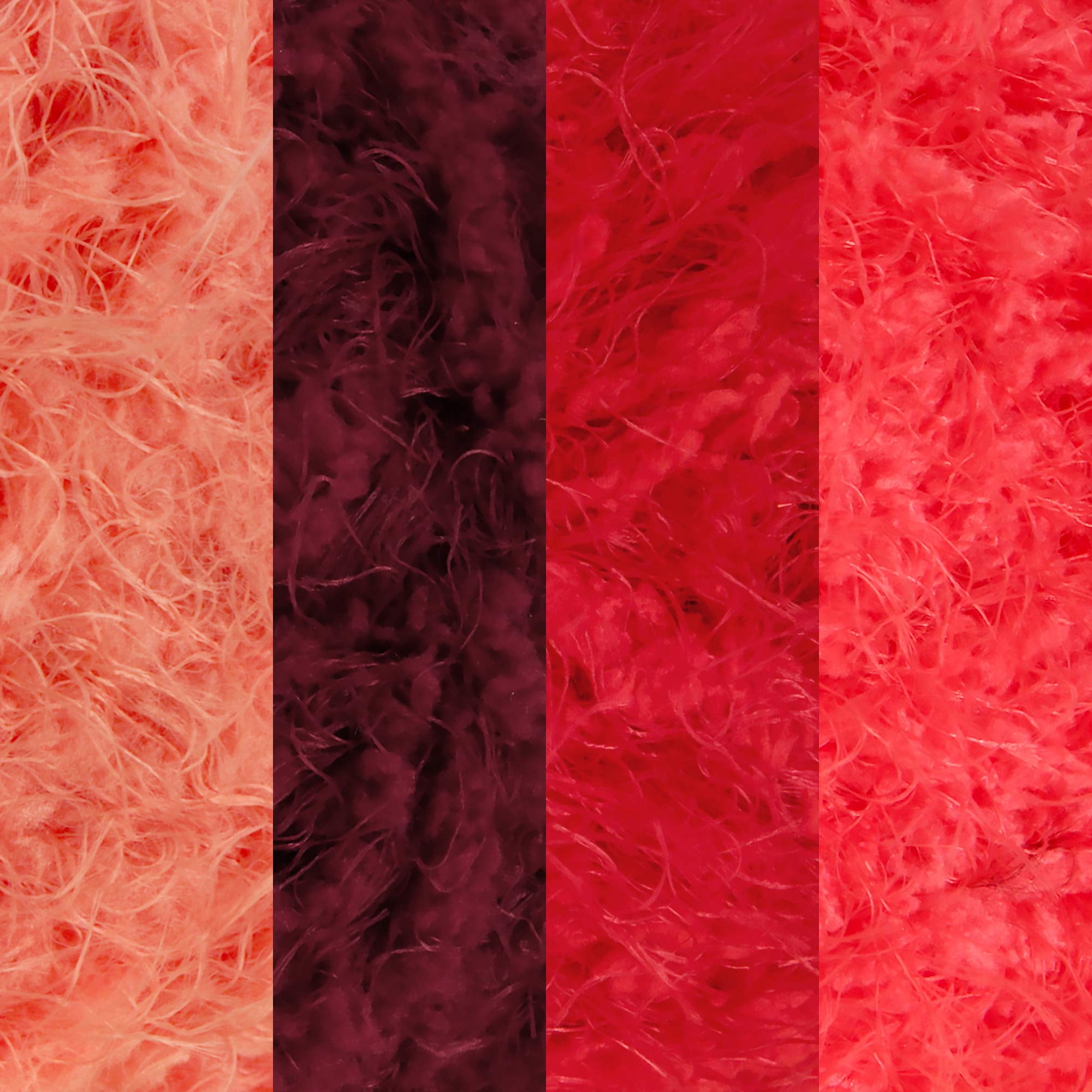 JubileeYarn Baby Bear Faux Fur Yarn - 100g/Skein Chunky Weight Polyester - Shades of Red - 4 Skeins