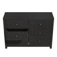 thumbnail image 6 of STYLIVIA 6-Drawer Dresser with Laser-Cut Drawer Fronts Black Oak 45.4"W x 15.7"D x 32"H, 6 of 15