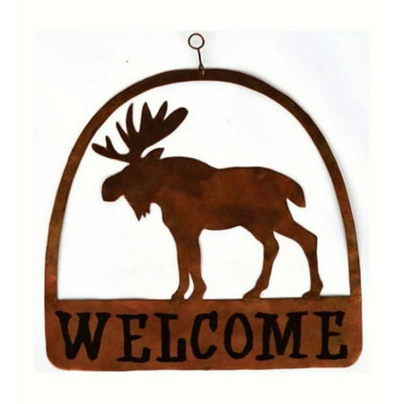 Moose Warning Sign - Gift Essentials Moose Round Welcome Sign Decor