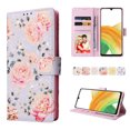 thumbnail image 3 of Compatible avec Samsung Galaxy A33 5G Cas Rétro Fleur Dorée PU Cuir RFID Bloquant Portefeuille Cover, 3 of 5