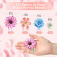 thumbnail image 2 of Flores artificiales con forma de ceniza, 217 unidades, seda artesanal con rosas y margaritas, 2 of 7