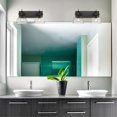 thumbnail image 4 of Beaumont Lane 2 Light Seeded Glass Vanity Light in Black, 4 of 4