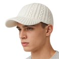 thumbnail image 2 of CYSFASHION Baseball Cap for Women Wool Sun Visor Knit Fleece Lined Soft Fall Fashion Men's Hats & Caps White, 2 of 7