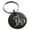 Black, variant on Stainless Steel Letter A Initial Floral Monogram Engraved Small Medallion Circle Charm Keychain Keyring