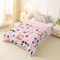 thumbnail image 2 of Manfei Kawaii Dog Twin Comforter Sets, Puppy Paw Print Bedding Set, Pink, Pink Reversible, 2pcs, 1 Comforter and 1 Pillowcase, 2 of 7